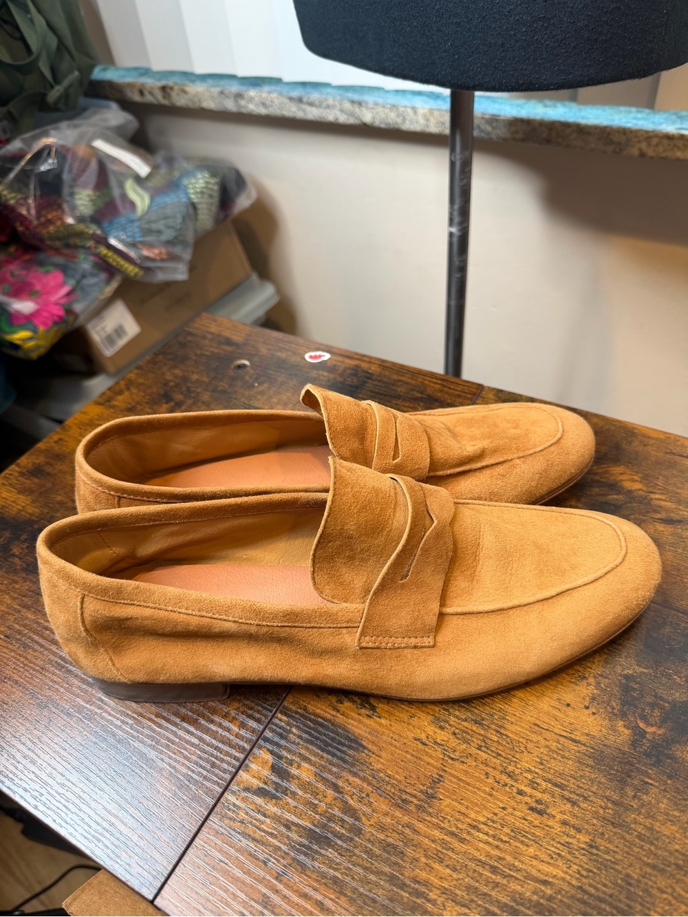 M.Gemi The Sacca Uomo loafers luggage tan suede camel Italian design SZ42/9.5
